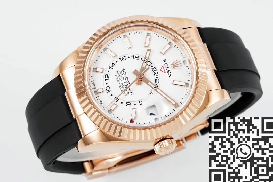 Upgraded Rolex Sky Dweller M326235-0004 Rose Gold Bezel White Dial Watch ZF Factory 2296