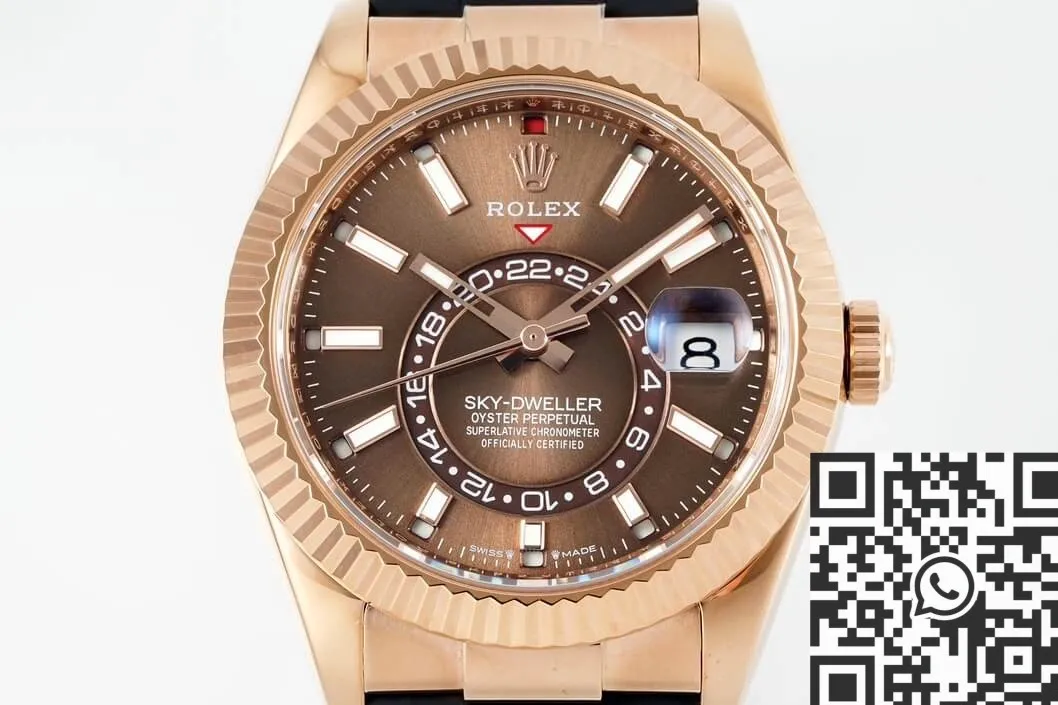 Unisex Rolex Sky Dweller M326235-0005 Gold Bezel Brown Dial Watch ZF Factory 2295