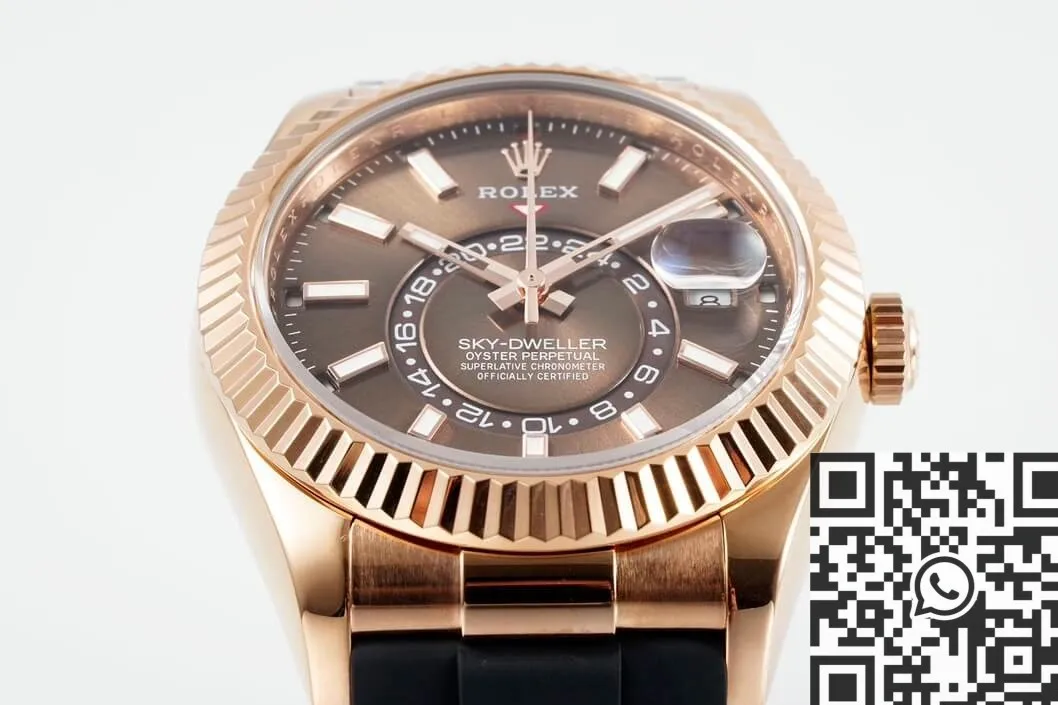 Unisex Rolex Sky Dweller M326235-0005 Gold Bezel Brown Dial Watch ZF Factory 2295