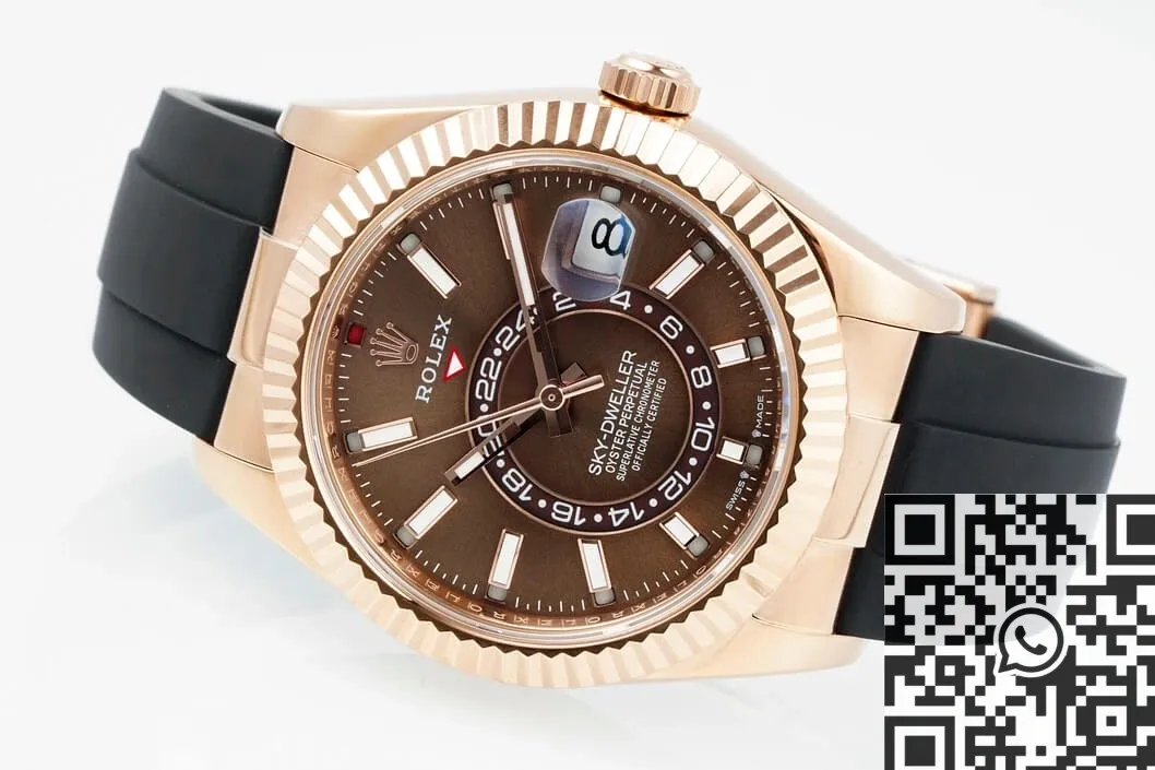 Unisex Rolex Sky Dweller M326235-0005 Gold Bezel Brown Dial Watch ZF Factory 2295