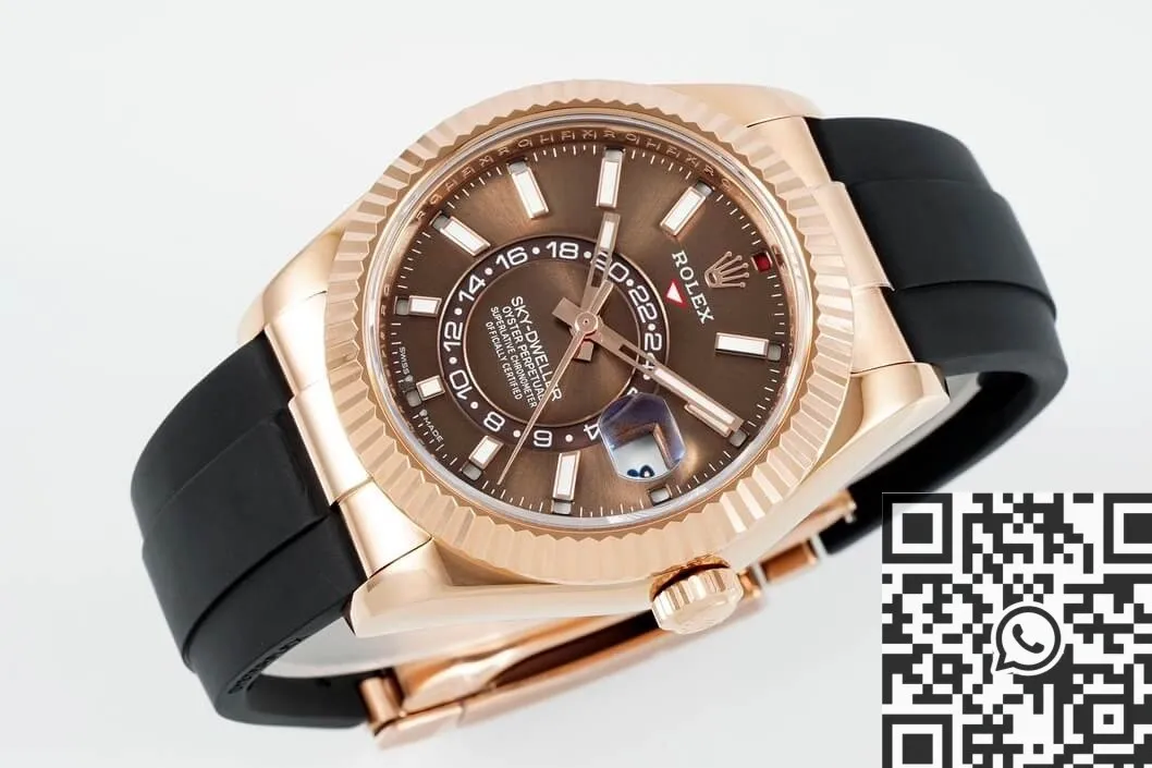Unisex Rolex Sky Dweller M326235-0005 Gold Bezel Brown Dial Watch ZF Factory 2295
