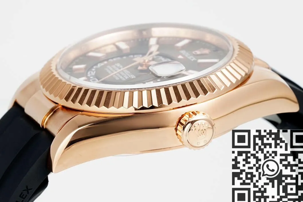 Unisex Rolex Sky Dweller M326235-0005 Gold Bezel Brown Dial Watch ZF Factory 2295