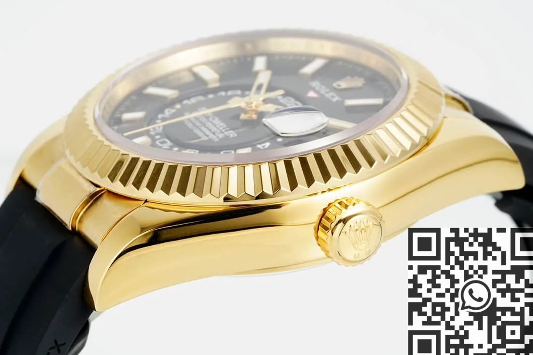 Rolex Sky Dweller M336238-0002 Gold Watch Case Rubber Strap ZF Factory Vibrant 2303