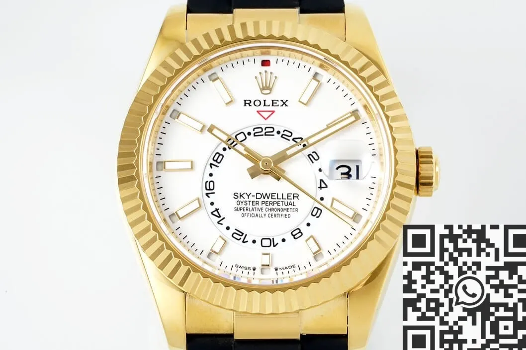 Rolex Sky Dweller M336238-0003 Gold Watch Case White Dial ZF Factory Packable 2304