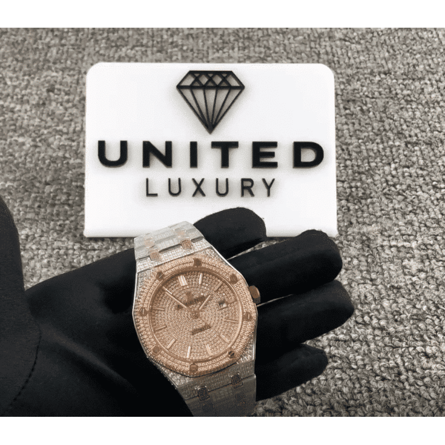 AP Royal Oak Iced Out Two-Tone 15400SR.OO.1220SR.01 Master Replica 1: Comfortable 17