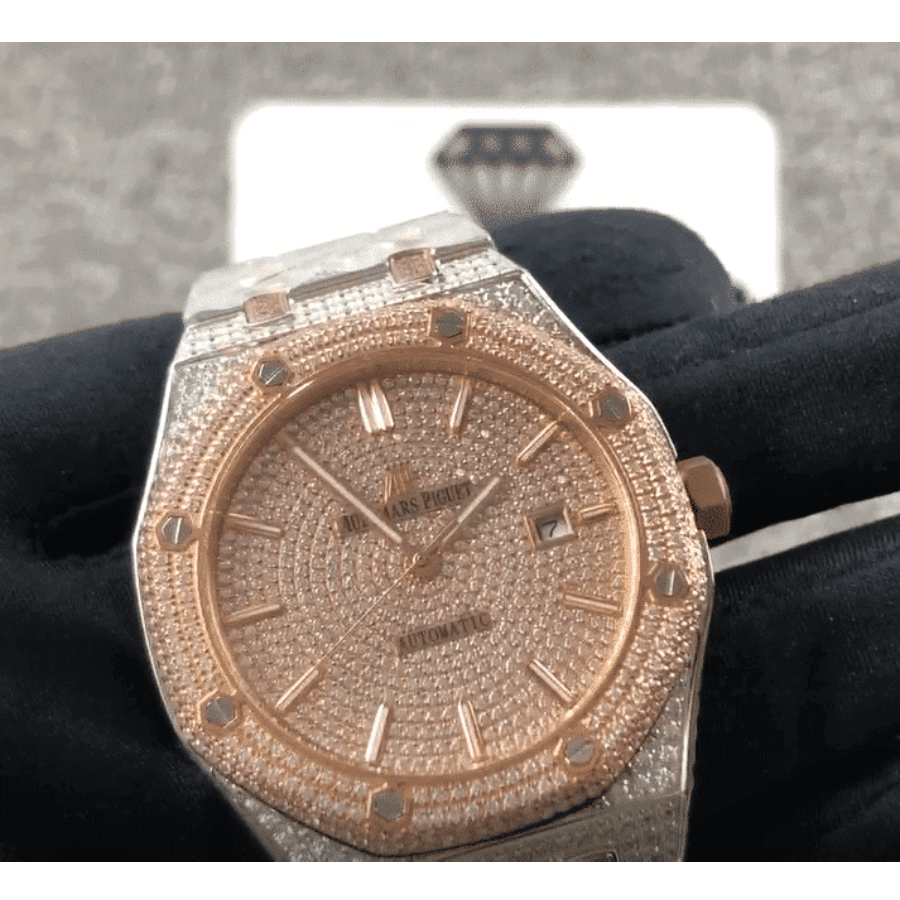 AP Royal Oak Iced Out Two-Tone 15400SR.OO.1220SR.01 Master Replica 1: Comfortable 17