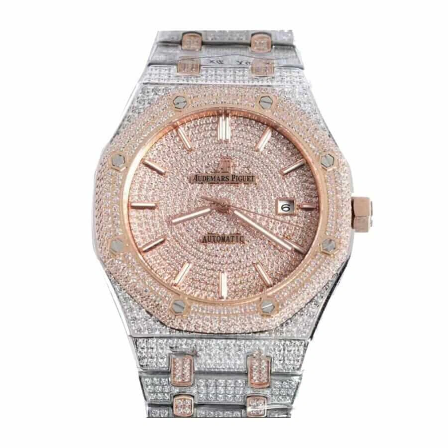 AP Royal Oak Iced Out Two-Tone 15400SR.OO.1220SR.01 Master Replica 1: Comfortable 17