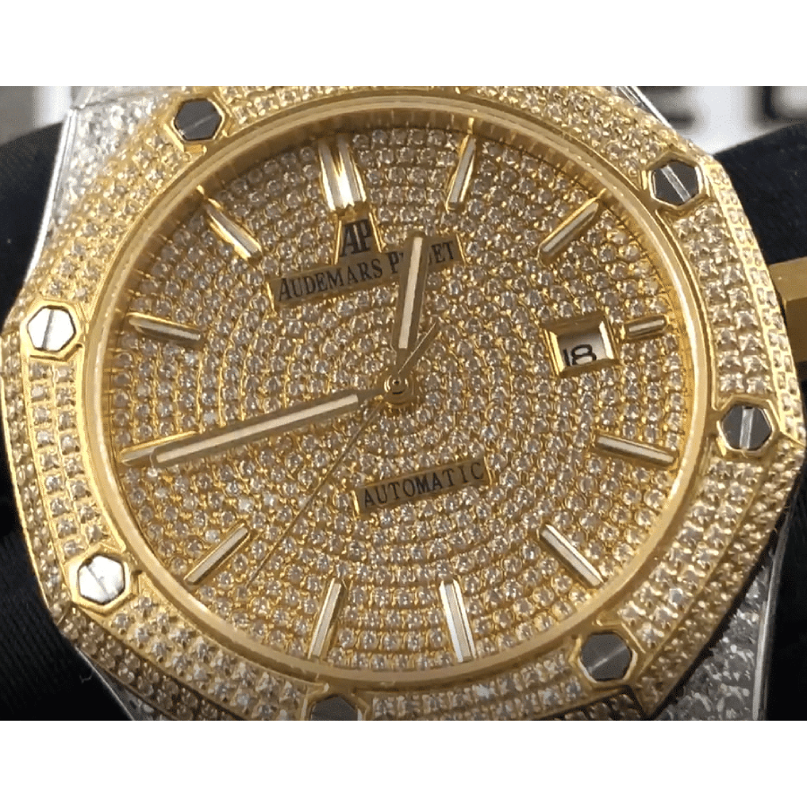 Cozy Audemars Piguet Royal Oak “Iced Out Yellow Gold” 15400SR.OO.1220SR.01  Duplicate 20