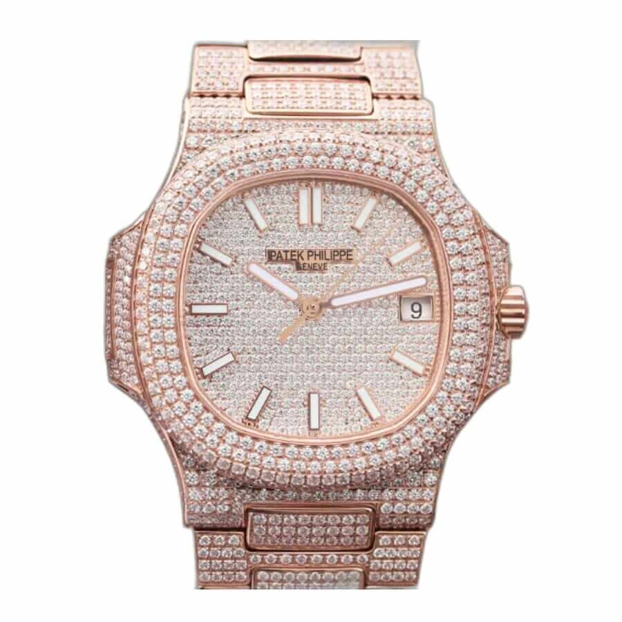Patek Philippe Nautilus “Iced Out” 5719 10G Exceptional Replica 1: SmoothTexture 396