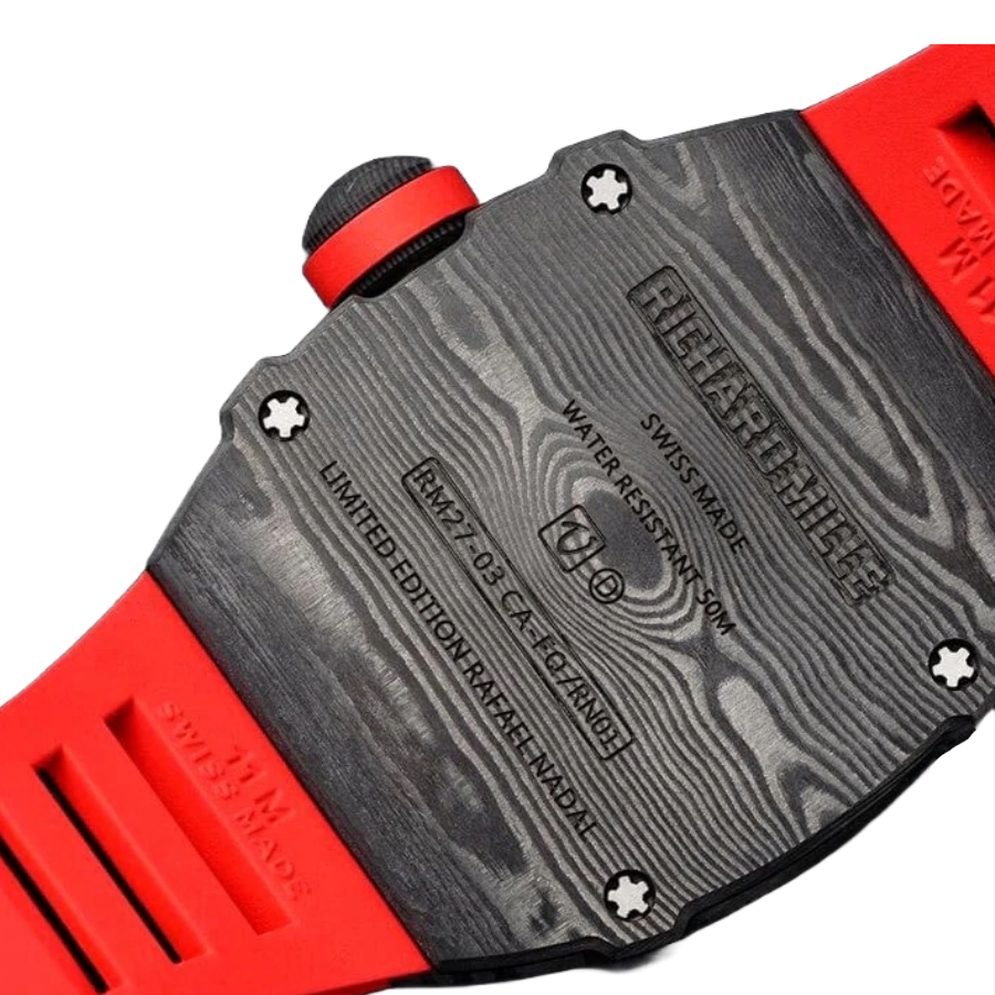 Superclonewatches Richard Mille RM 27-03 “Rafael Nadal” Red Rubber Supreme Replica Edition Lightweight 479