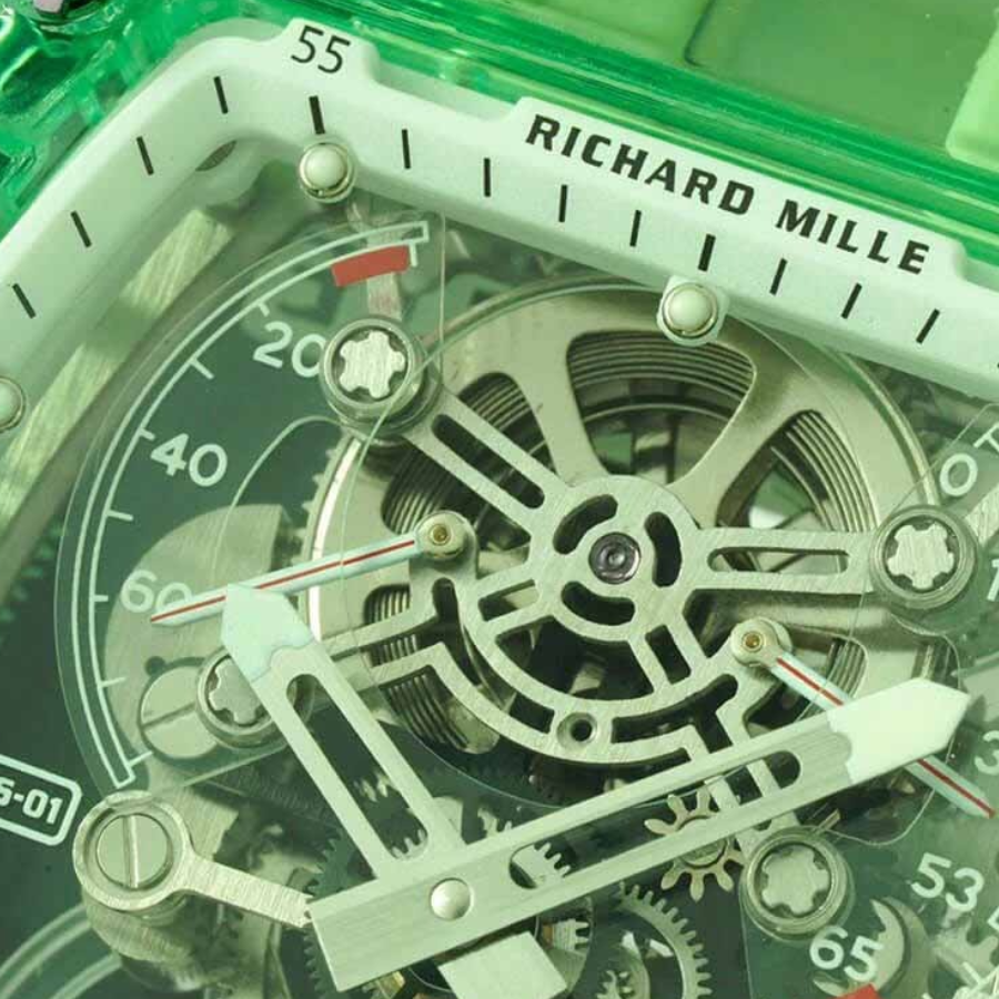 Superclonewatches TopPick Richard Mille RM 56-01 Tourbillon Green Transparent Superior Replica 518