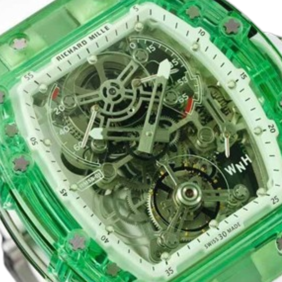 Superclonewatches TopPick Richard Mille RM 56-01 Tourbillon Green Transparent Superior Replica 518
