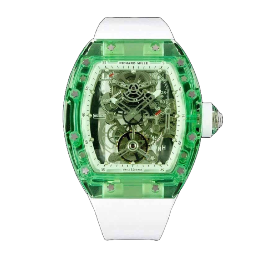 Superclonewatches TopPick Richard Mille RM 56-01 Tourbillon Green Transparent Superior Replica 518