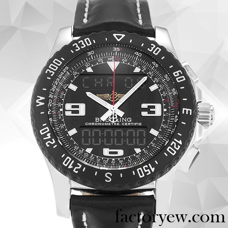 EW Breitling Airwolf Raven Men’s A78364 Fake 46mm Leather Strap Black Dial