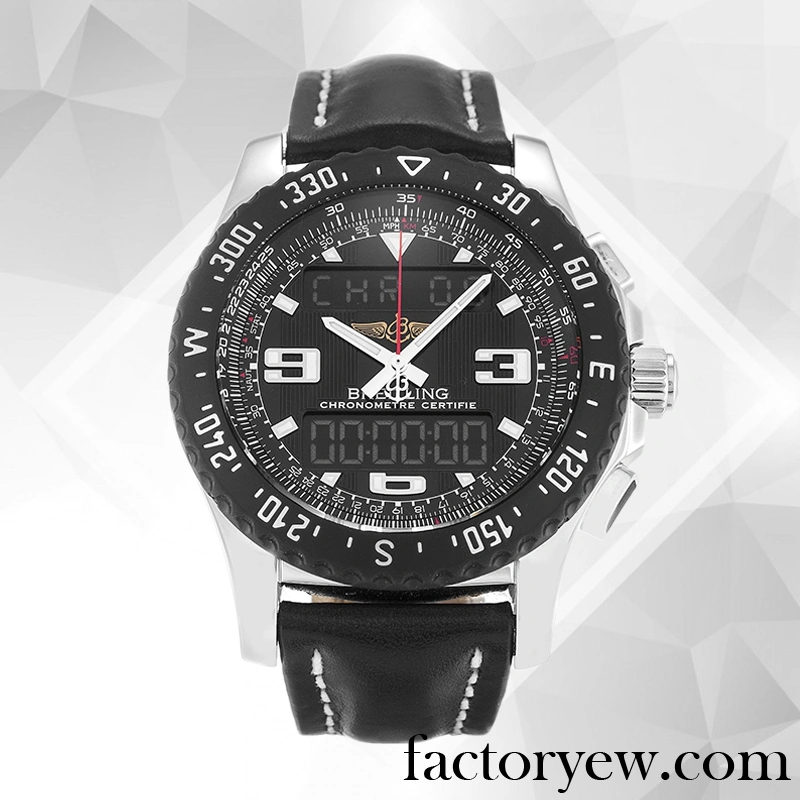 EW Breitling Airwolf Raven Men’s A78364 Fake 46mm Leather Strap Black Dial
