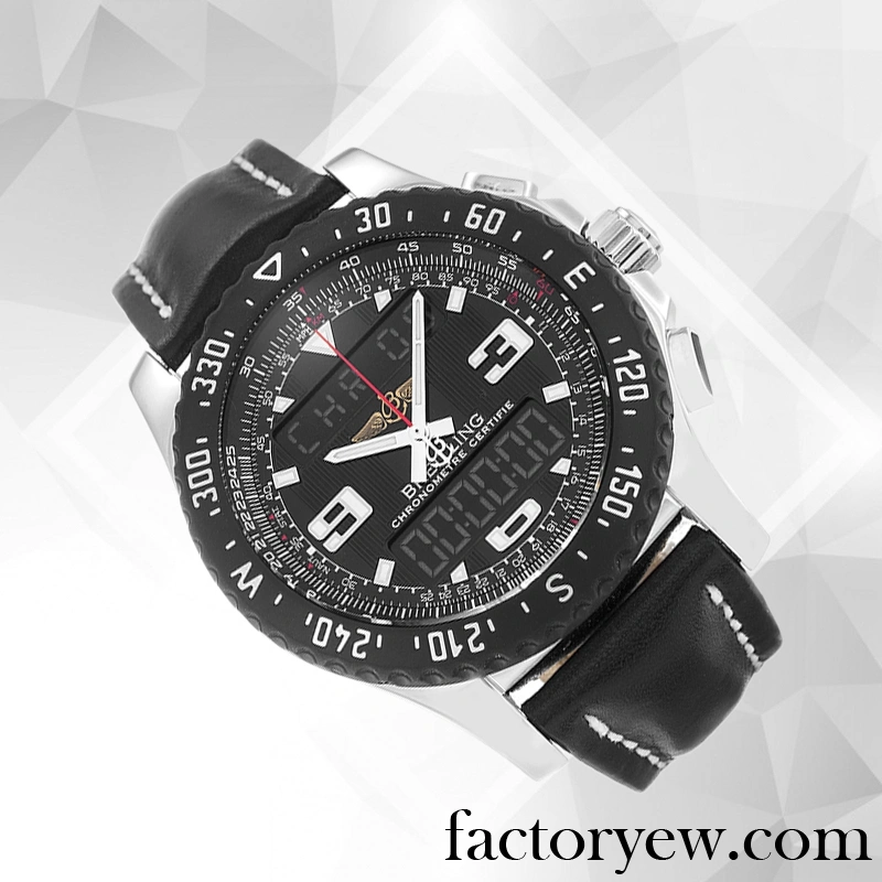 EW Breitling Airwolf Raven Men’s A78364 Fake 46mm Leather Strap Black Dial
