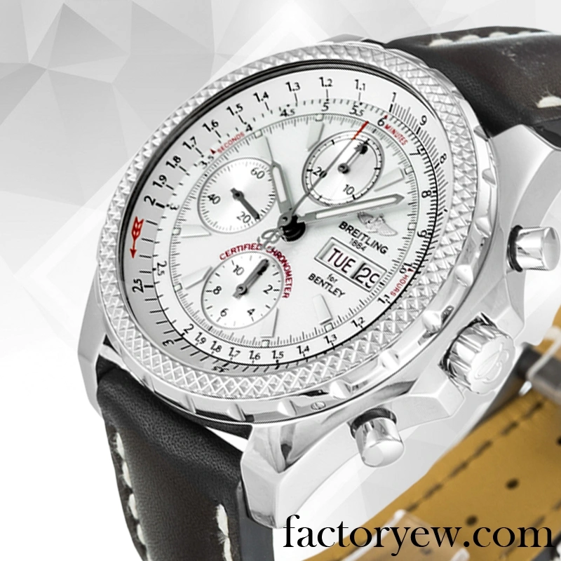 EW Breitling Bentley Men’s 46mm A13362 Fake White Dial Leather Strap