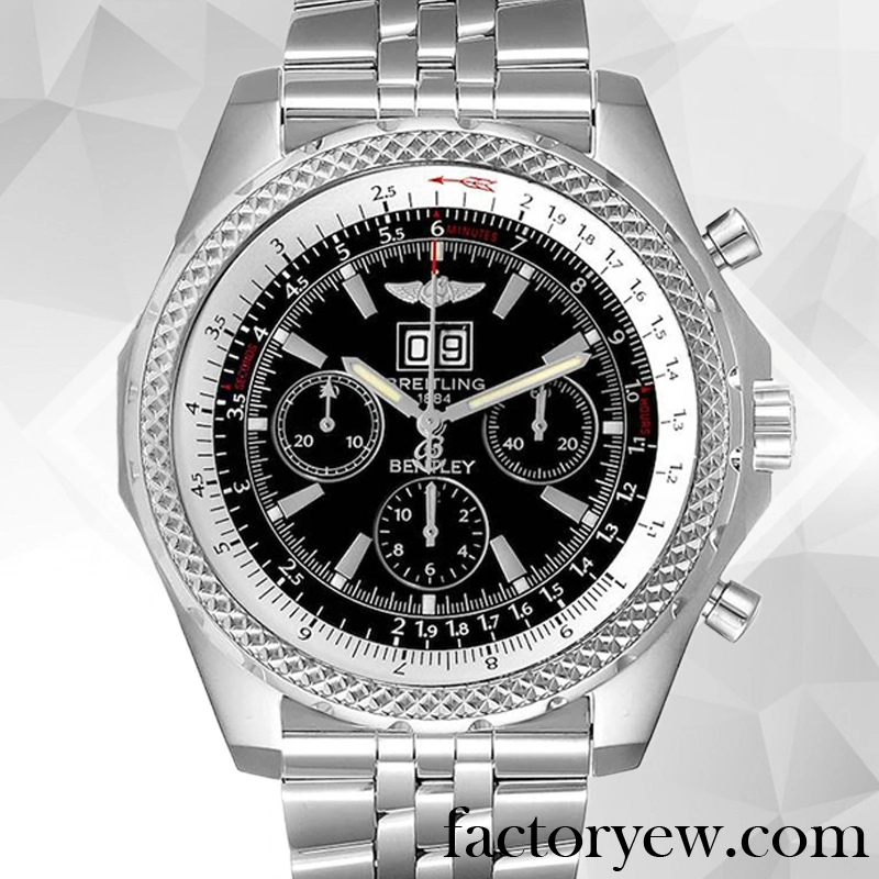 EW Breitling Bentley Men’s 46mm A4436212.B728 Fake Silver-tone Black Dial