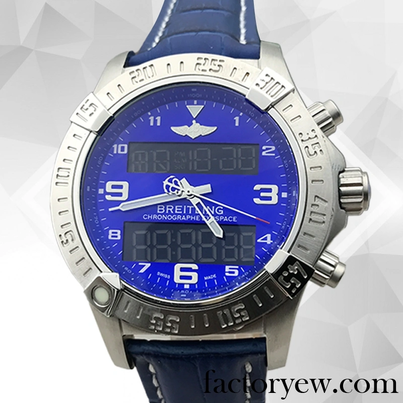 EW Breitling Exospace Men’s ExospaceB55-007 46mm Fake Stainless Steel Leather Strap