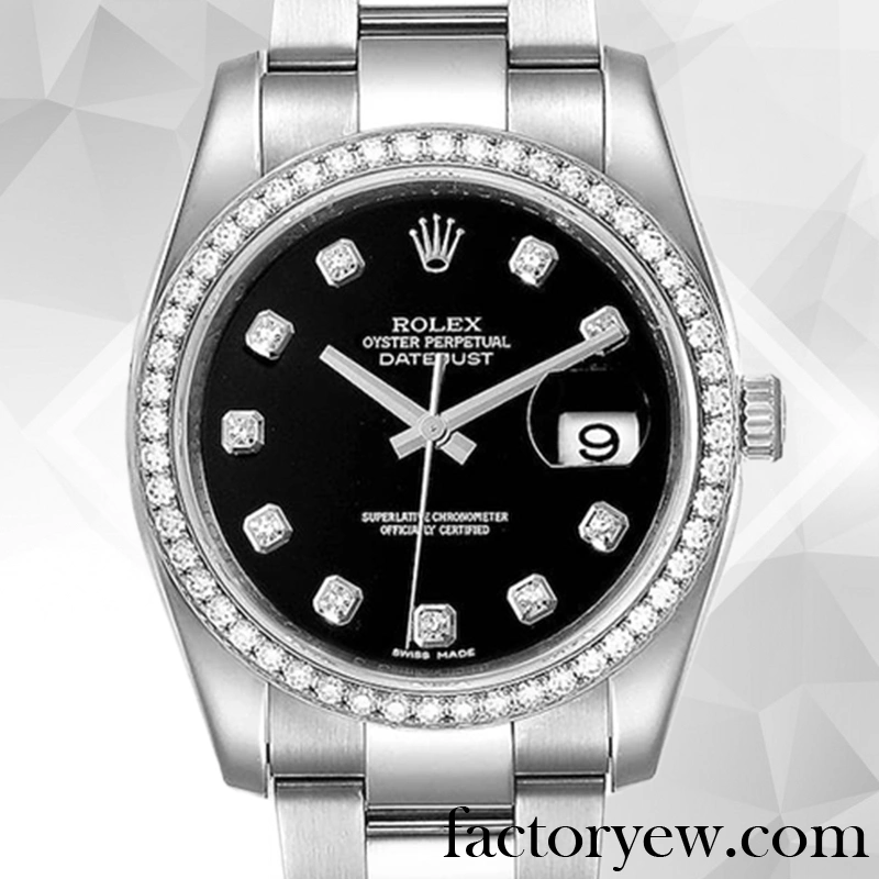 EW Rolex Datejust 116244BKDO Rolex Calibre Fake 2836 2813 Men’s 12mm Silver-tone