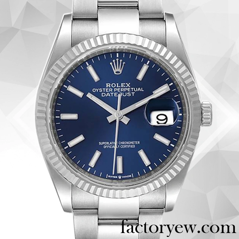 EW Rolex Datejust 126234BLSO Men’s Rolex Fake Calibre 2836 2813 Hands and Markers Silver-tone