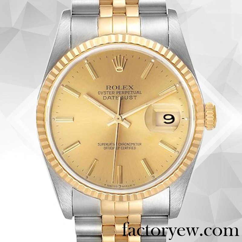 EW Rolex Datejust 16233CSJ Rolex Calibre Fake 2836 2813 Men’s 12mm Gold Dial