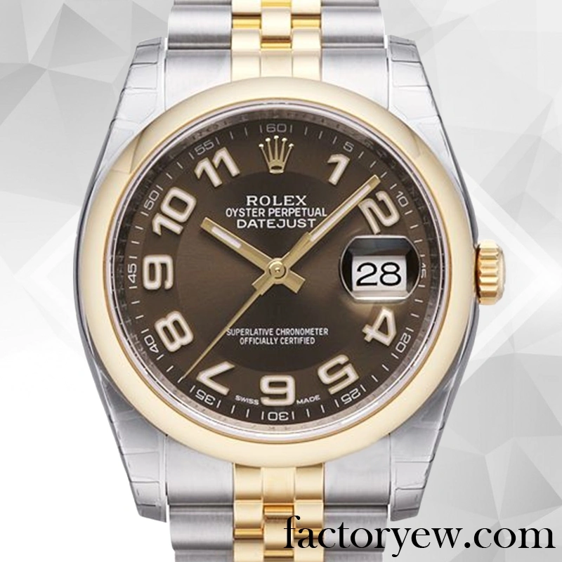 EW Rolex Datejust Men’s 116203BRAJ Rolex Fake Calibre 2836 2813 Brown Dial Hands and Markers