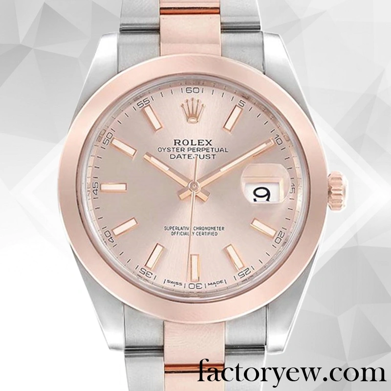 EW Rolex Datejust Men’s m126301-0009 Rolex Fake Calibre 2836 2813 Two-tone Pink Dial