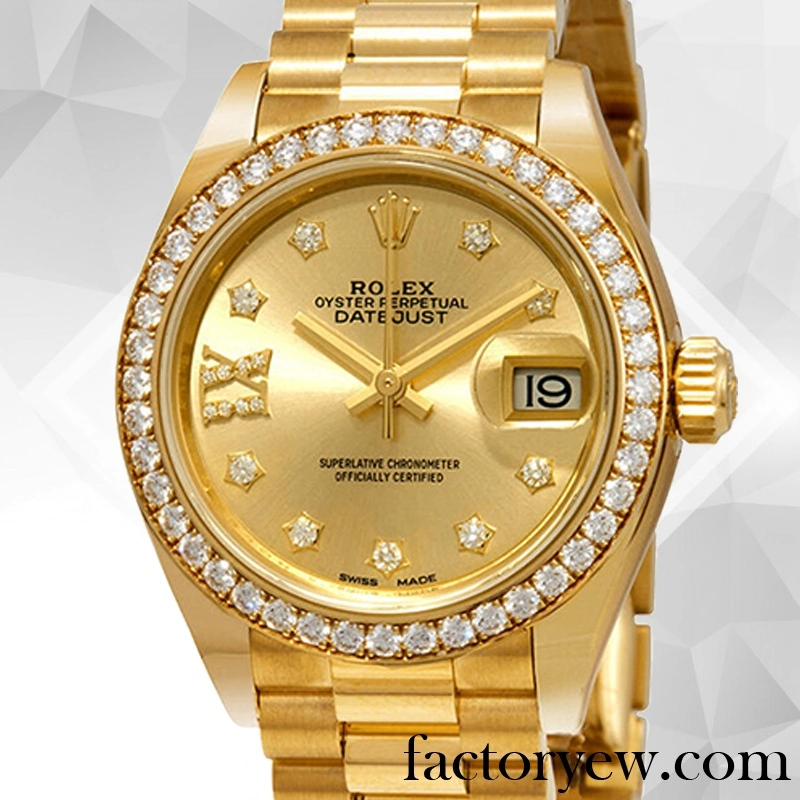 EW Rolex Datejust Rolex Calibre 2671 Fake m279138rbr-0006 Ladies Champagne Diamond Dial Automatic