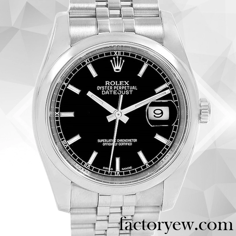 EW Rolex Datejust Rolex Calibre 2836 2813 Fake Men’s 116200BKSJ 12mm Silver-tone