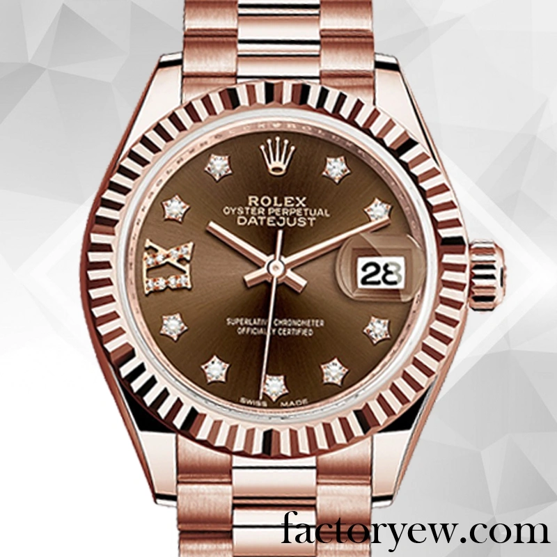 EW Rolex Datejust m279175-0002 Ladies Rolex Fake Calibre 2671 Chocolate Diamond Dial