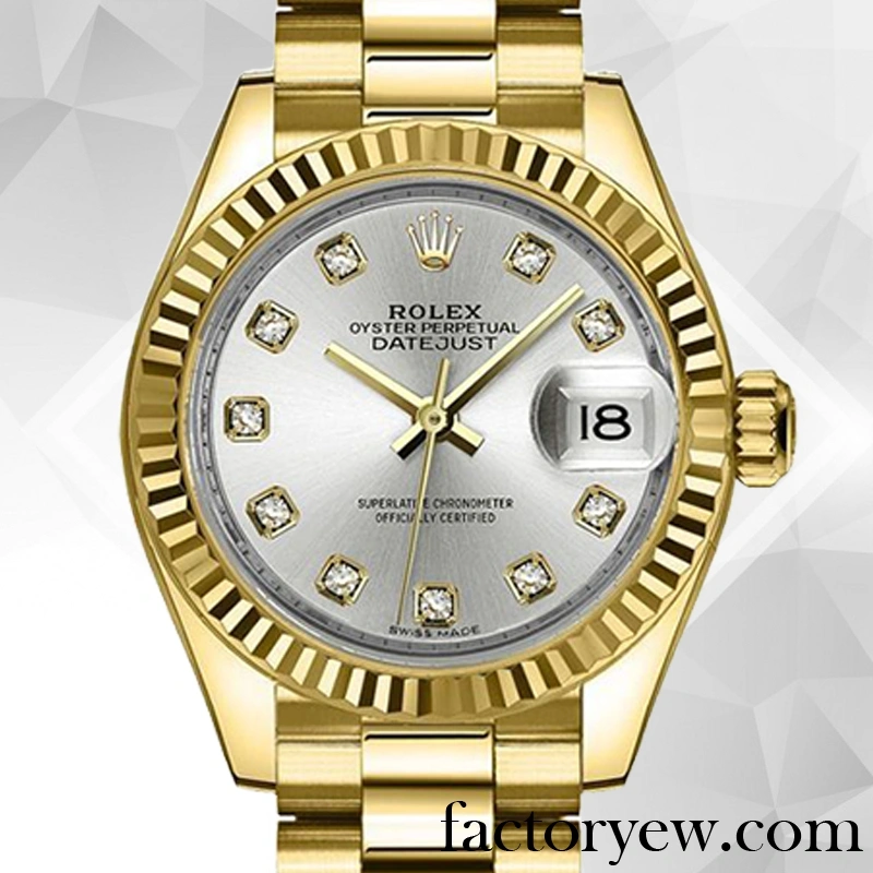 EW Rolex Datejust m279178-0015 Rolex Calibre Fake 2671 Ladies Silver Dial Around 12mm
