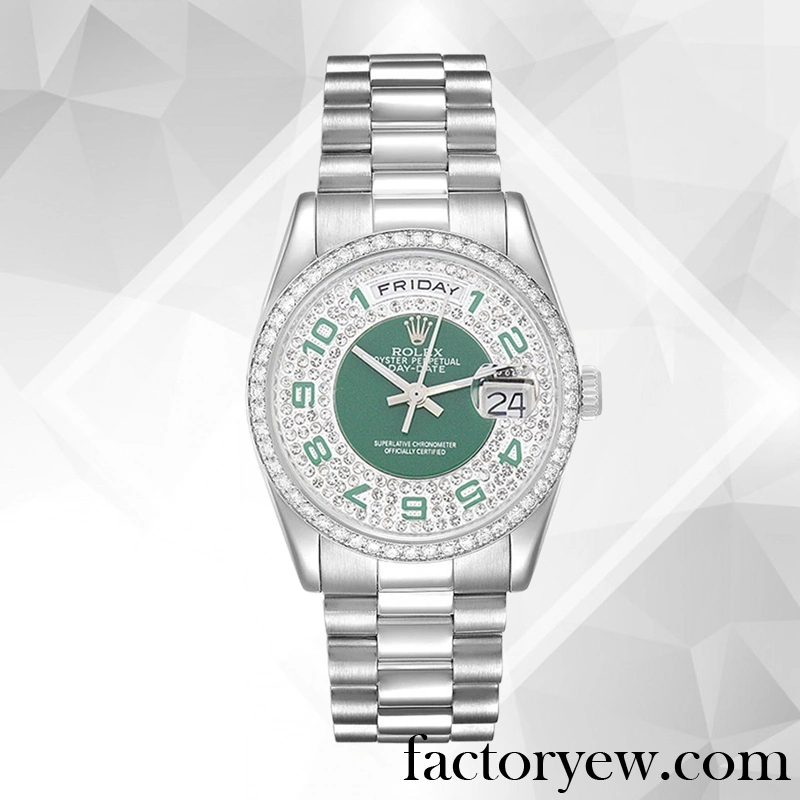 TrustyTime EW Rolex Day-Date Men’s 118346 Rolex Fake Calibre 2836 2813 Green Dial Automatic