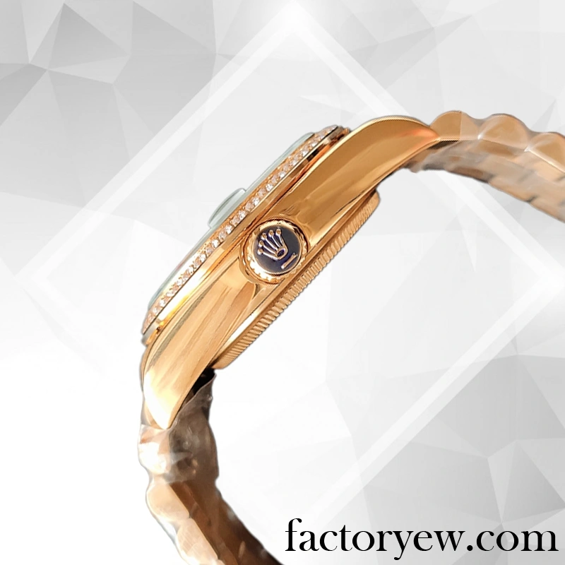 TrustyTime EW Rolex Day-Date Men’s 128345 Rolex Fake Calibre 2813 Rose Gold-tone 13mm
