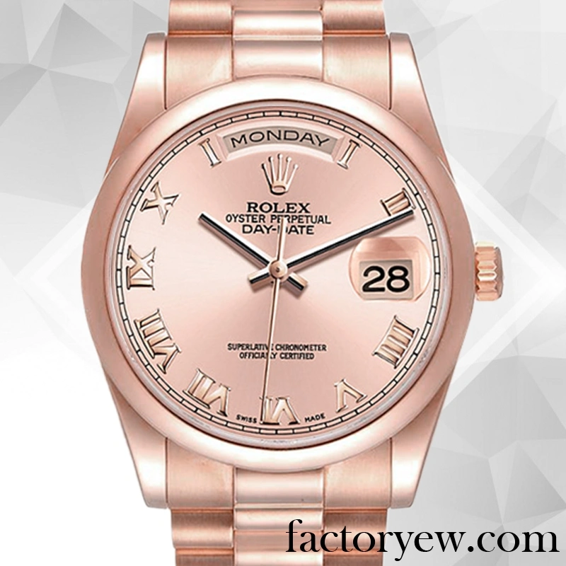 TrustyTime EW Rolex Day-Date Men’s Rolex Calibre Fake 2836 2813 118205 Rose Gold-tone Automatic
