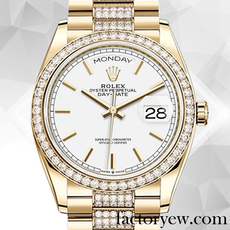 TrustyTime EW Rolex Day-Date Rolex Calibre 2836 Fake Men’s m128348rbr-0048 Gold-tone