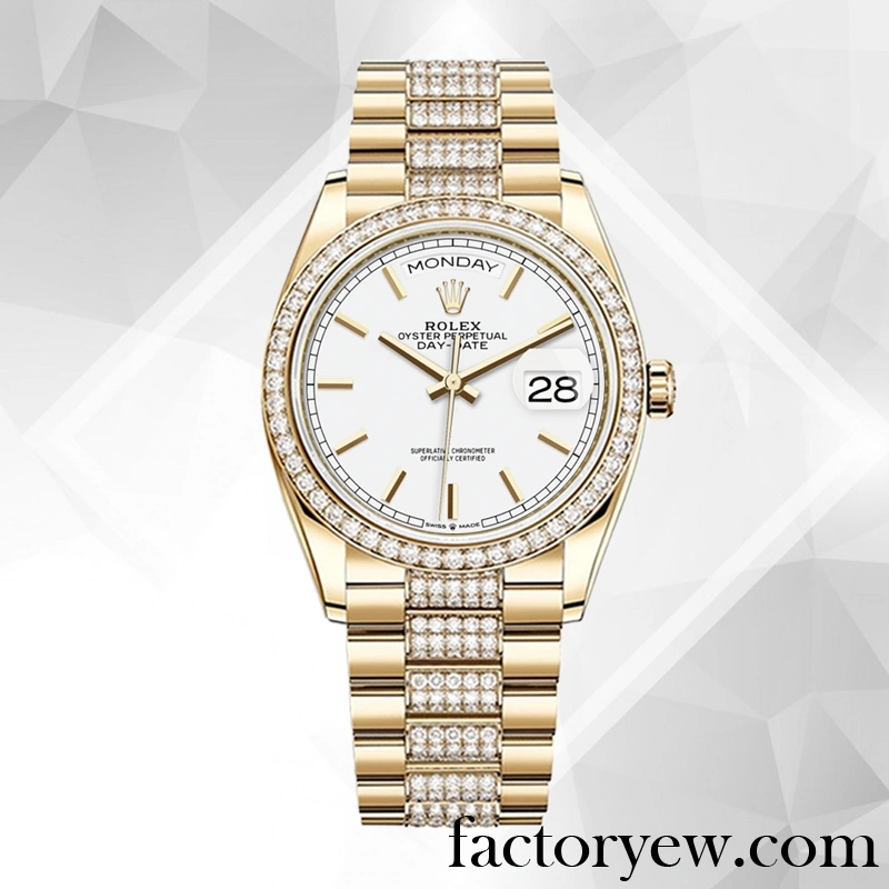TrustyTime EW Rolex Day-Date Rolex Calibre 2836 Fake Men’s m128348rbr-0048 Gold-tone
