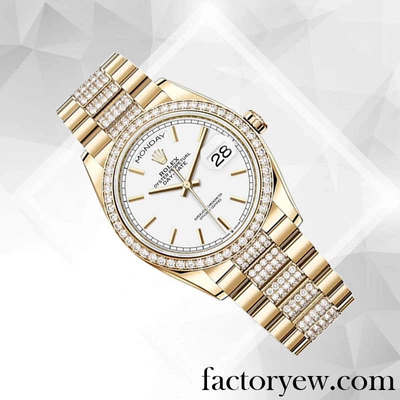 TrustyTime EW Rolex Day-Date Rolex Calibre 2836 Fake Men’s m128348rbr-0048 Gold-tone