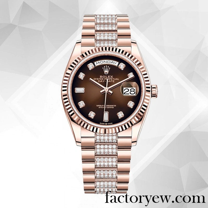 TrustyTime EW Rolex Day-Date Rolex Calibre 2836 Fake m128235-0038 Men’s Rose Gold-tone