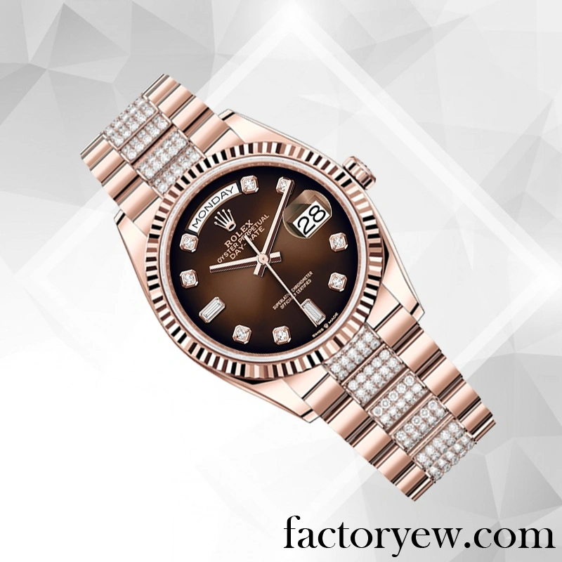 TrustyTime EW Rolex Day-Date Rolex Calibre 2836 Fake m128235-0038 Men’s Rose Gold-tone