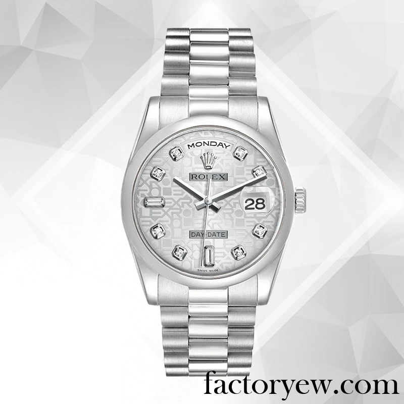 TrustyTime EW Rolex Day-Date Rolex Calibre 2836 2813 Fake 118206 Men’s Silver Jubilee Dial