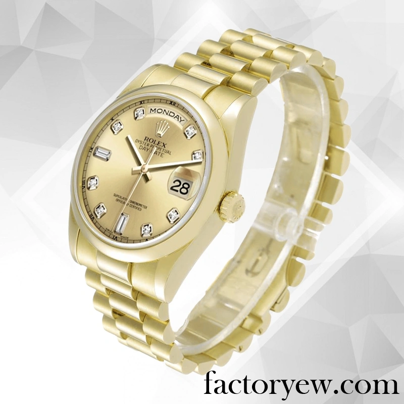 TrustyTime EW Rolex Day-Date Rolex Calibre 2836 2813 Fake 118208 Men’s Gold-tone