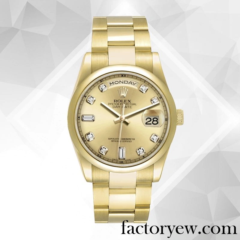 TrustyTime EW Rolex Day-Date Rolex Calibre 2836 2813 Fake 118208 Men’s Gold-tone
