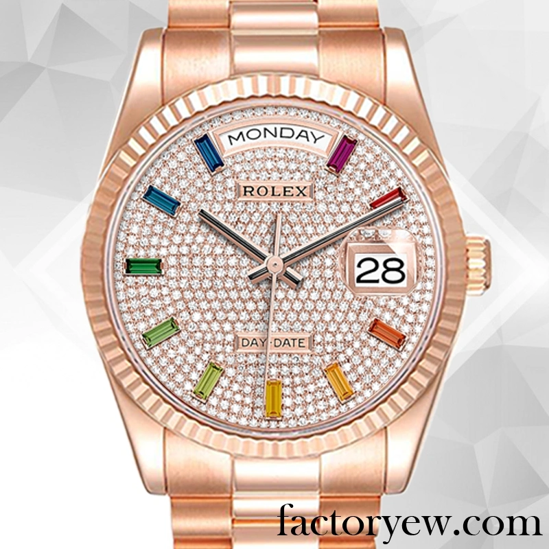 TrustyTime EW Rolex Day-Date m128235-0039 Men’s Rolex Fake Calibre 2836 2813 Rose Gold-tone 12mm