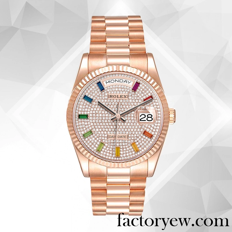 TrustyTime EW Rolex Day-Date m128235-0039 Men’s Rolex Fake Calibre 2836 2813 Rose Gold-tone 12mm