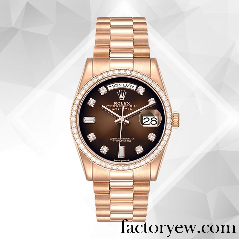 TrustyTime EW Rolex Day-Date m128345rbr-0040 Rolex Calibre Fake 2836 2813 Men’s Brown Dial