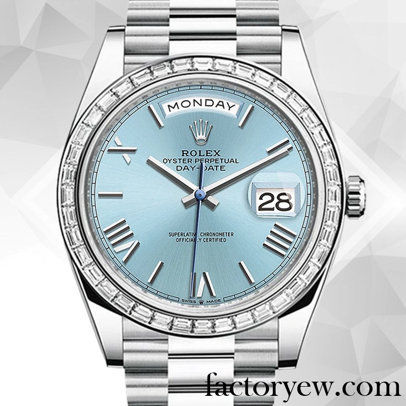 TrustyTime EW Rolex Day-Date m228396tbr-0030 Men’s Rolex Fake Calibre 2836 Silver-tone Blue Dial