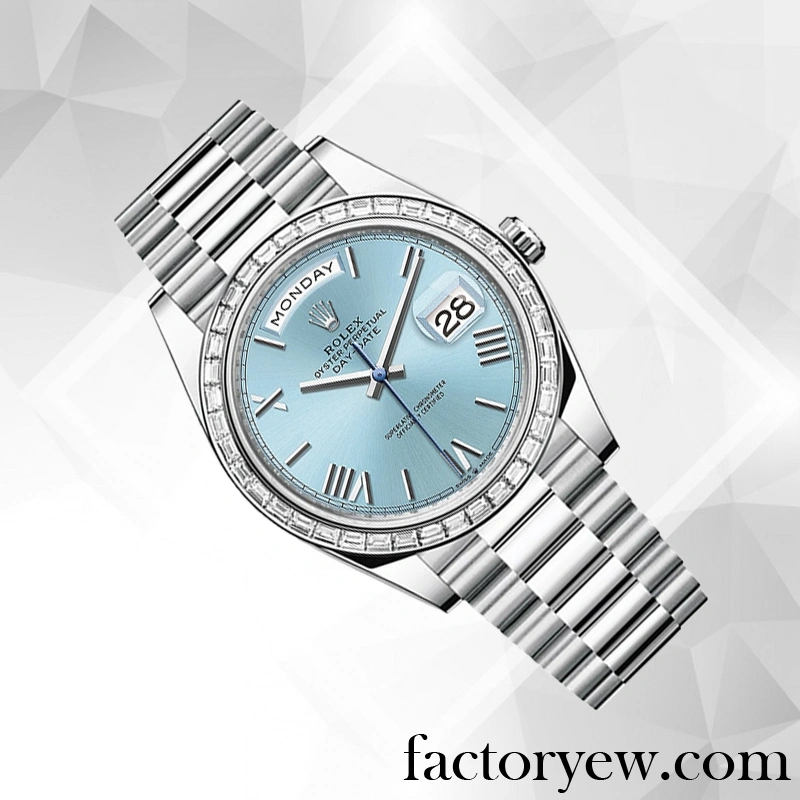 TrustyTime EW Rolex Day-Date m228396tbr-0030 Men’s Rolex Fake Calibre 2836 Silver-tone Blue Dial