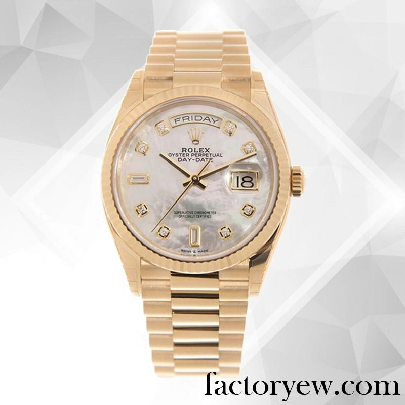 TrustyTime EW Rolex Day-date m128238-0011 Rolex Calibre Fake 2836 2813 Unisex Mother of Pearl Dial