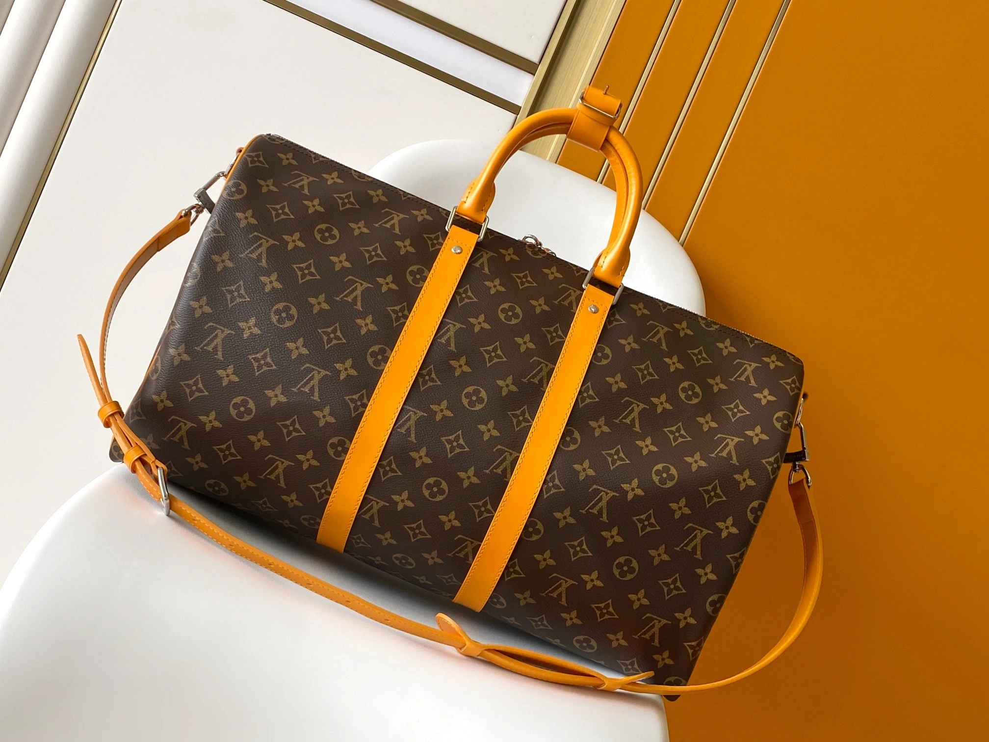 &MOMO ---8V M12634 high quality version Keepall Bandoulière 50 cowhide item:E-B000A1741
